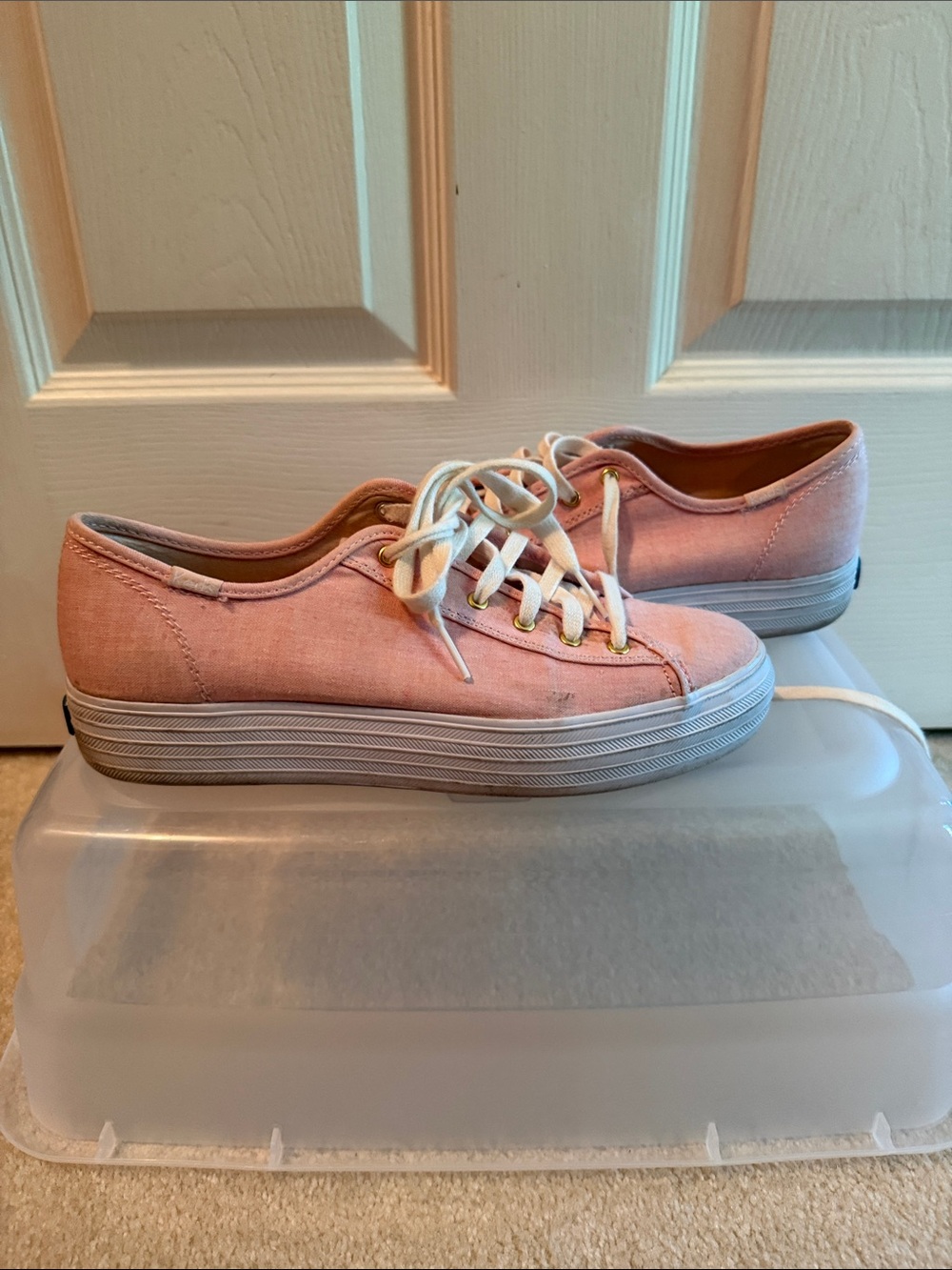 Keds Women’s Casual Pink Canvas Platform Sneakers